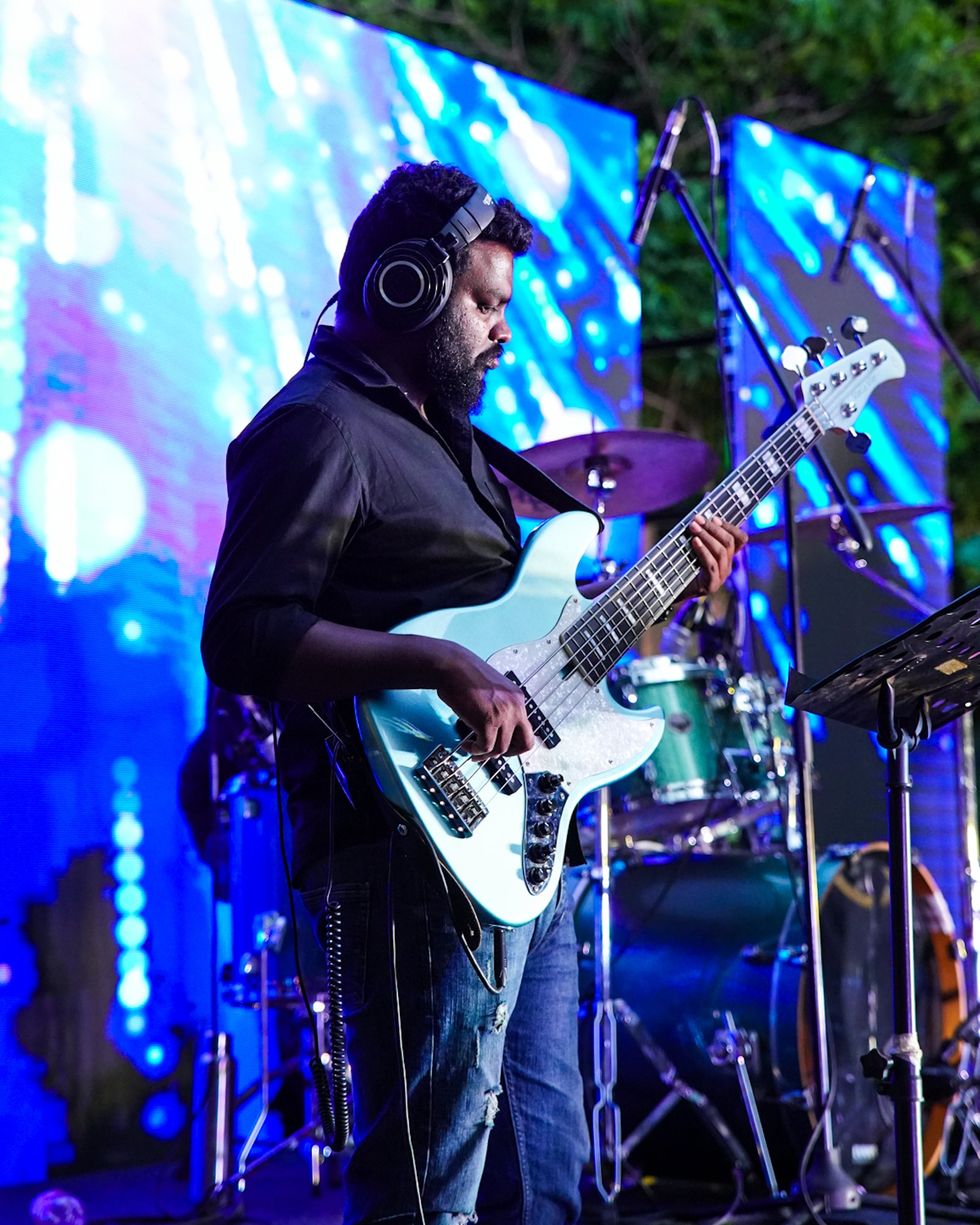 Practice shot with sheet music